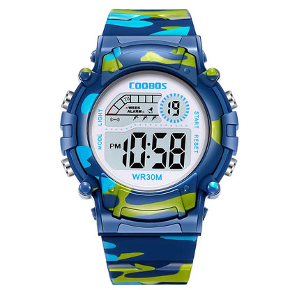 Kids Electronic Watches Color Luminous Dial Life Waterproof Multi Function Luminous Aalarm Clocks Watch For Boys And Girls