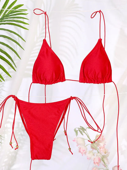 ZRTAK Sexy Swimsuit Bikinis Women Swimwear High Cut Bathing Suit Push Up Biquinis Bandage Beachwear Solid Bikini Sets