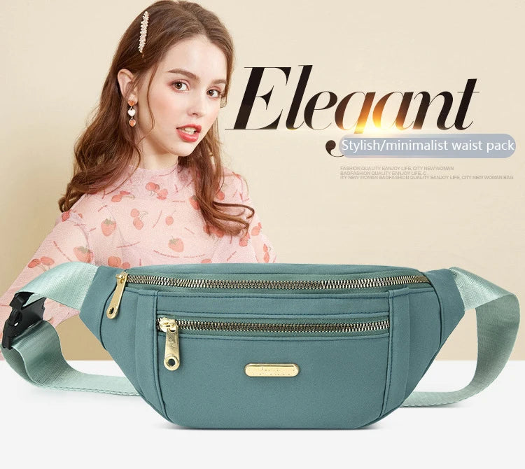 New Women Waist Bags for Women Oxford Leisure Color Chest Bag Shoulder Crossbody Waist Bags Handbags Female Messenger Belt Bags