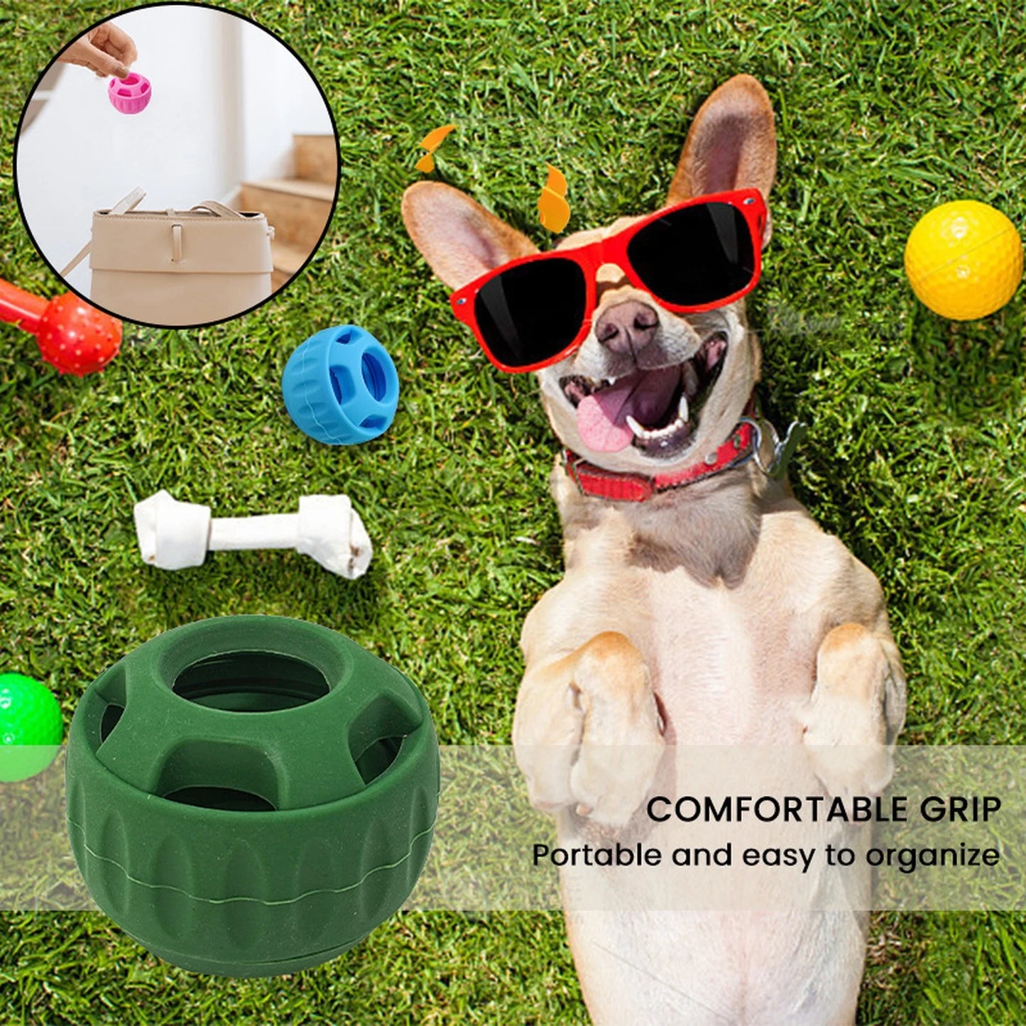 Pet Self-Entertainment Boredom Relief Molar Teeth Leak Food Ball Silicon Bite-Resistant Hide Food Pupcycle Pops for Dogs