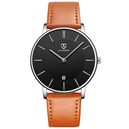 Mens Watches, Minimalist Fashion Simple Wrist Watch for Men Analog Date with Leather Strap