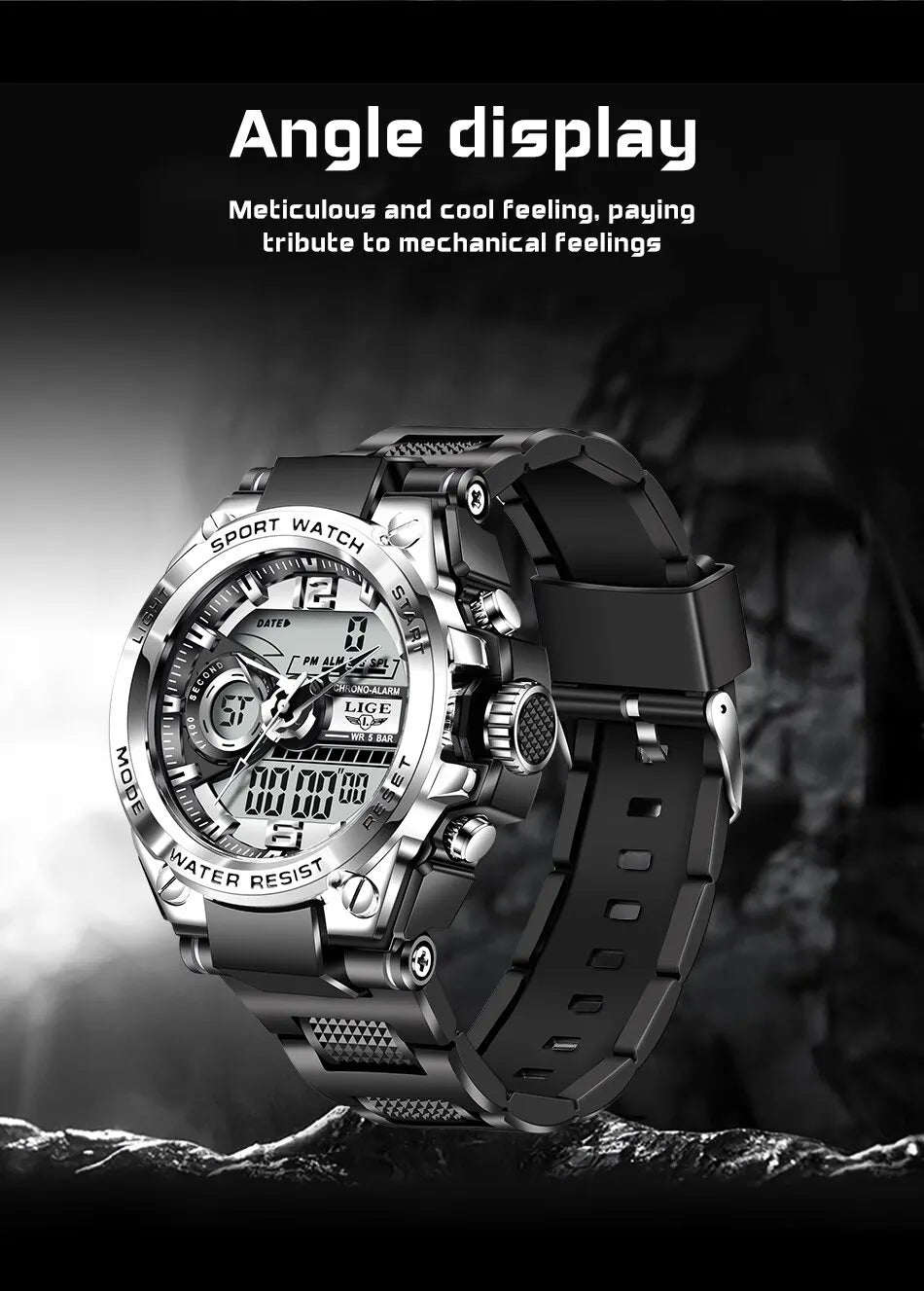 Men Military Watch Digital 50m Waterproof Wristwatch LED Quartz Clock Sport Watch Male Big Watches Men Relogio Masculino