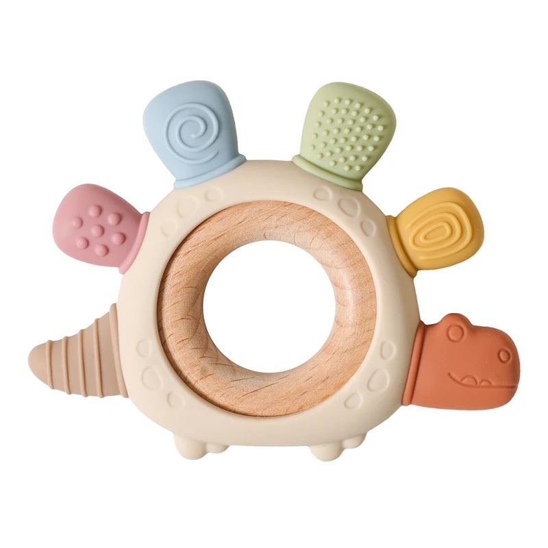 1pc Silicone Teether Baby 0 12 Months Teething Toys Teether Ring Silicone Baby Teether Toys for Toddler BPA Free Baby Toys Gifts
