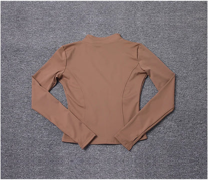 Women Sport Jacket Long Sleeve Shirt Workout Coat Gym Training Clothing Yoga Sportswear