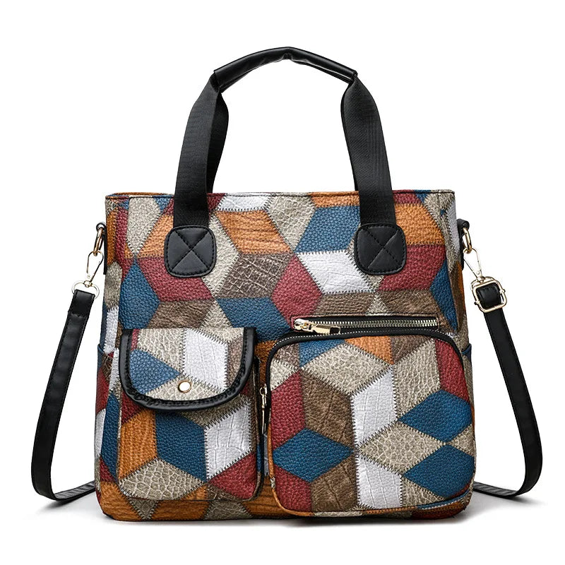 Women's Handbag Women's Shoulder Bag Fashion Purse Vintage Leather Bag Large Capacity Handbag Inclined Shoulder Bag Mom's Bag