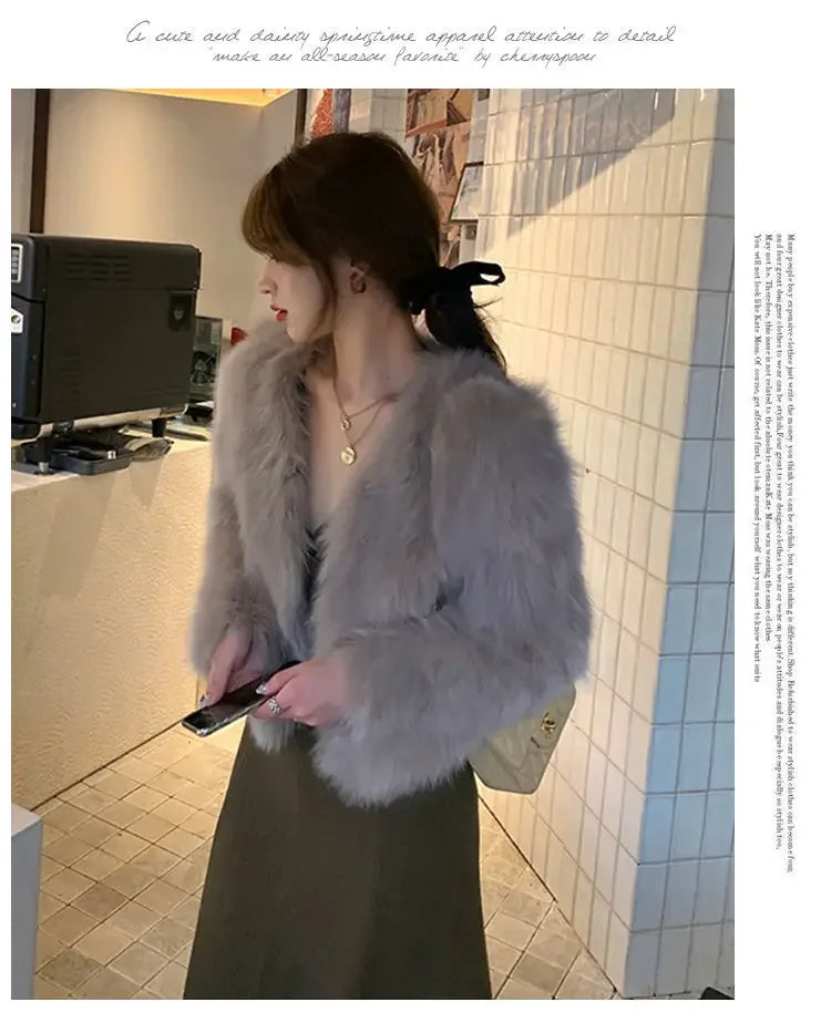 Faux Fur Coat Womens Clothing 2026 New Fashion Casual Imitation Fox Fur Coat Female  Short Loose Comfortable Winter Jacket