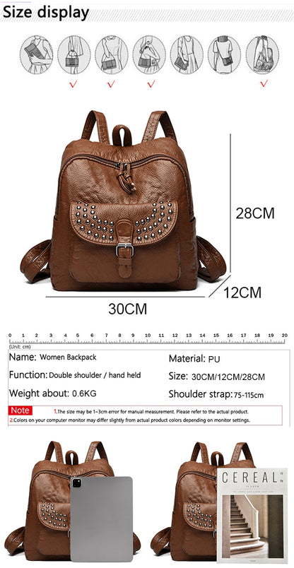 Women High quality leather Backpacks Vintage Female Shoulder Bag Sac a Dos Travel Ladies Bagpack Mochilas School Bags For Girls