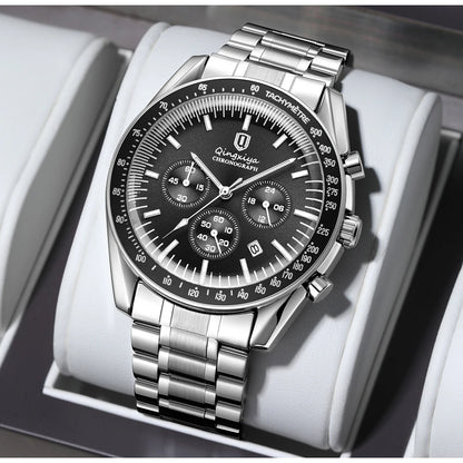 New Men Watch Calendar Business Quartz Watches Mens Top Brand Luxury Sport Waterproof Luminous Stainless Steel Man Wristwatches