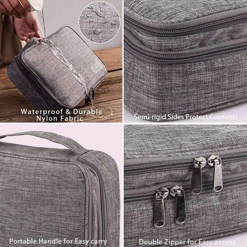 Three Layer Digital Storage Bag Multi-functional Cable Storage Box Portable Waterproof Travel Case for Data Mobile Power Bank