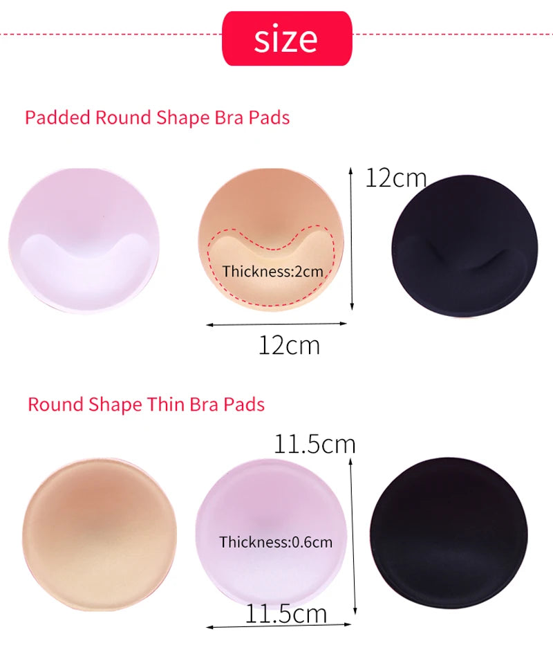 1pair Sponge Inserts In Bra Padded for Swimsuit Breast Push Up Fill Brassiere Breast Patch Pads Women Intimates Accessories