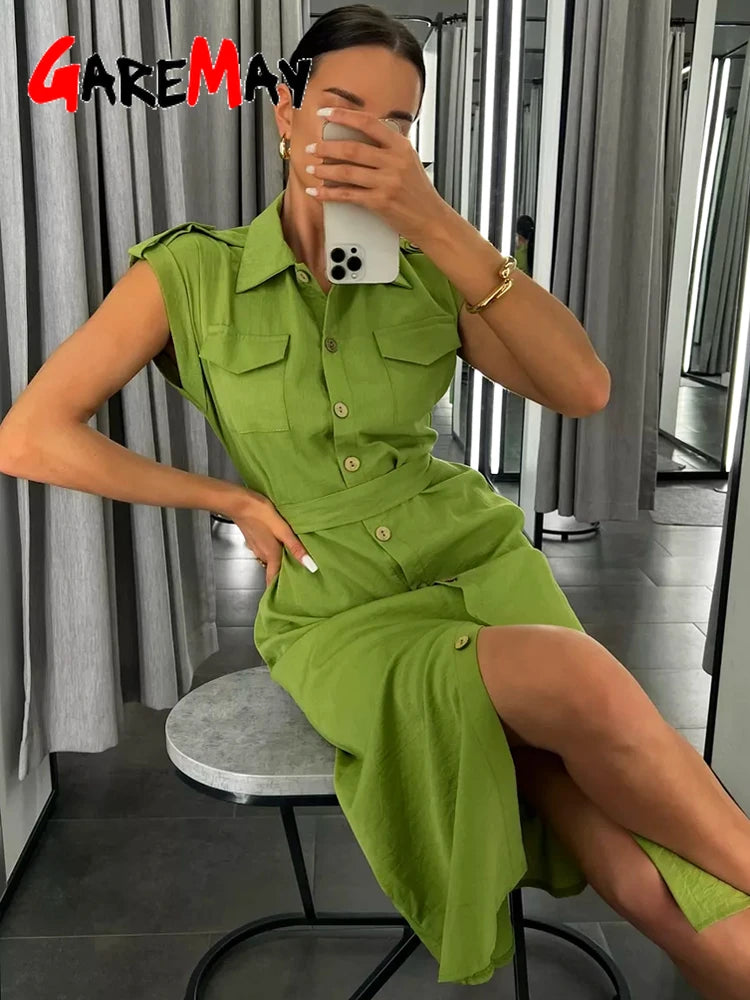 Women's Long Summer Dress Vintage A-line Casual Light Midi Dress Short Sleeve  Elegant Blue Green Dress for Women 2025