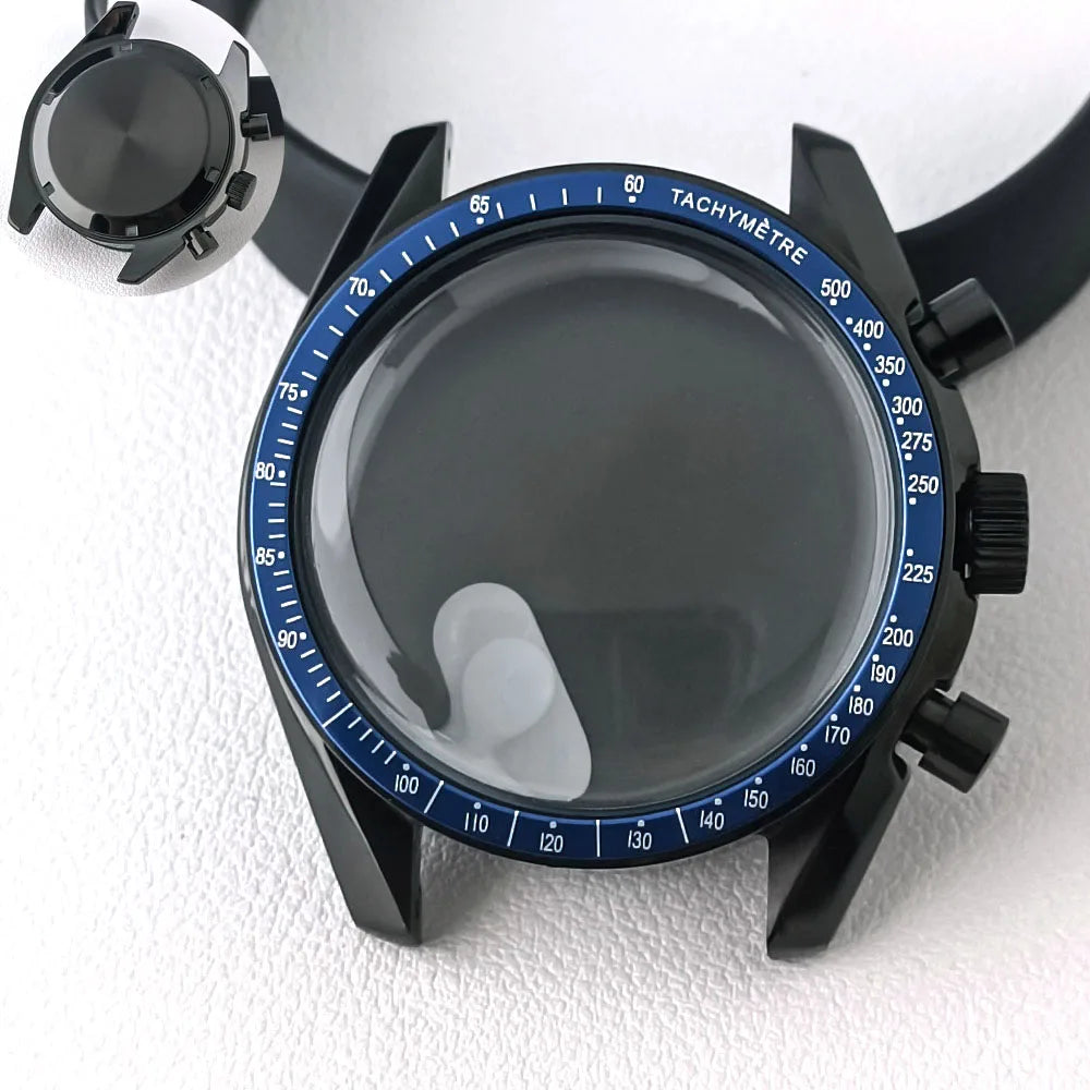 39.7mm MoonSwatch Chronograph Watches Stainless Steel Case Fit VK63 Movement Accessories Sapphire Glass Watch 20mm Strap Moon