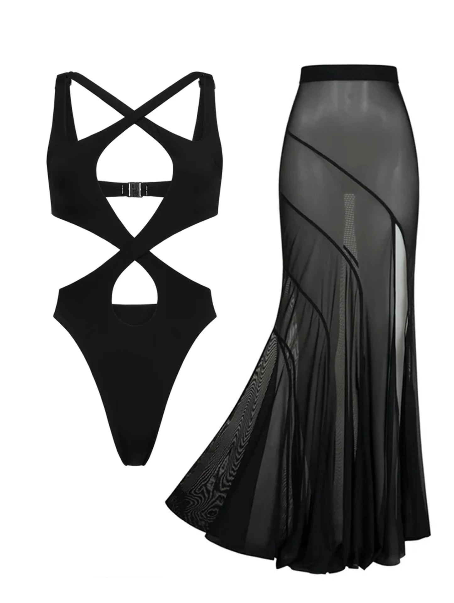 Buckle Off Shoulder Bikini With Skirt Women Swimsuit 2025 Trend Biquini Swimwear Lady Holiday Bath Suit Female Beachwear Outfits