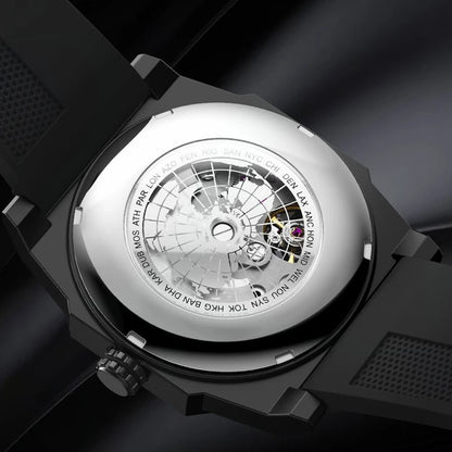 Pentagram Rotation Designer Luxury Luminous Automatic Movement Mechanical Clock High Quality Waterproof Silicone Men's Watches