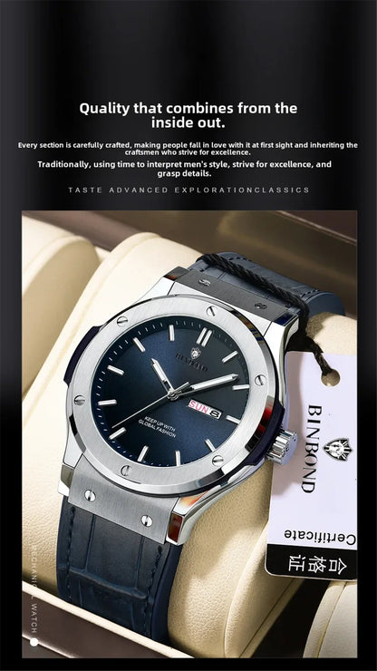Fashion Quartz Wristwatches New Gifts Sports Leather Mens Automatic Watches For Man Luxury Automatic Watch Men Digital Clock
