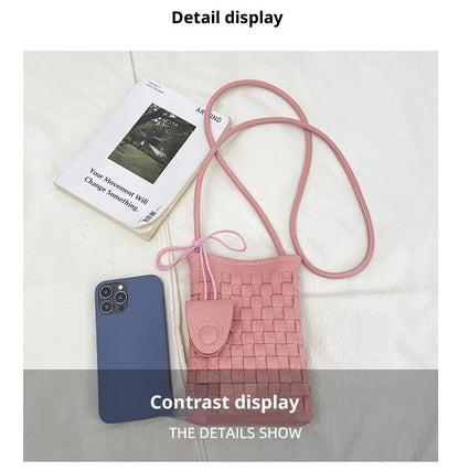 Women's Bag PU designer luxury bags woman 2026 Shoulder bags Fashion niche woven minimalist crossbody bag Wallet