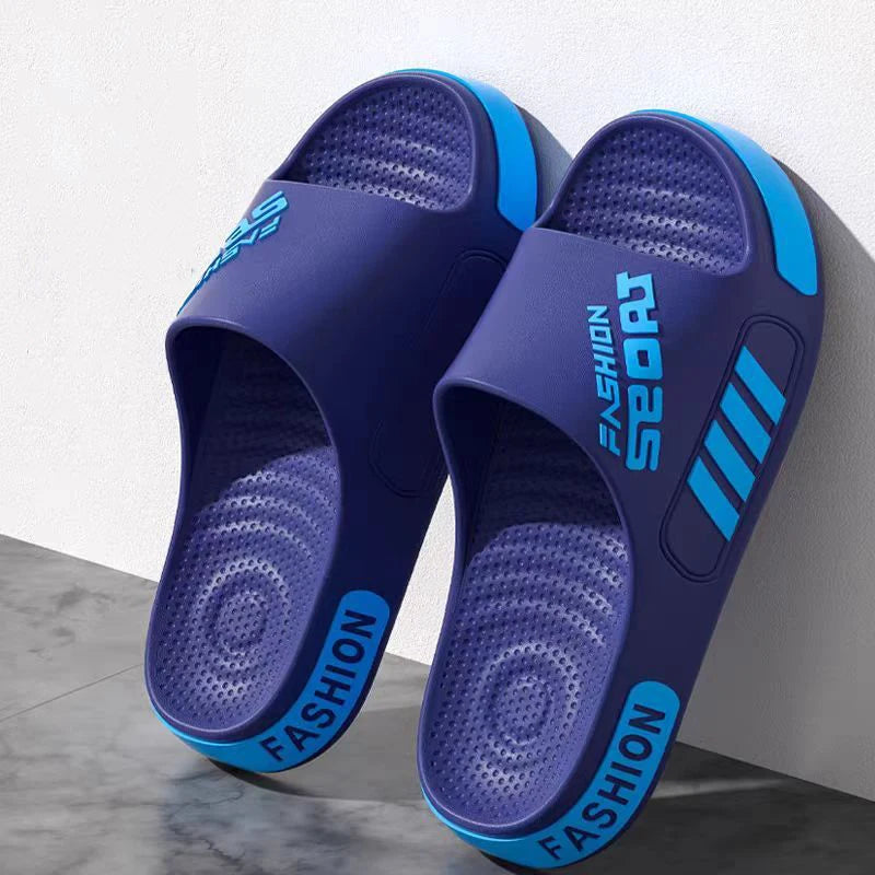 Big Size 48-49 Men Slippers Summer Flat Sole Home Slippers For Women Man Open Toe Trend Slides Couple Light Beach Shoes Sandals