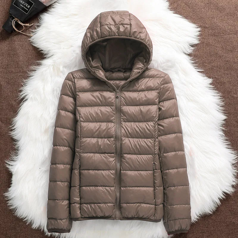 15 Colors Women Puffer Jackets Plus Size 5xl 6xl 7xl 2025 New Spring Autumn Hooded Female Ultra Lightweight Packable Down Coats