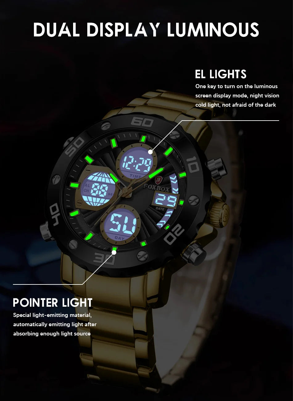 LIGE Watches For Men Luxury Brand Sport Quartz Wristwatch Waterproof Military Digital Clock Steel Men Watch Relogio Masculino