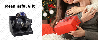 Watch Winder for Automatic Watches Box 3 Watches PU Leather Rotating Storage Display Automatic Winding Universal USB Power 5V1A