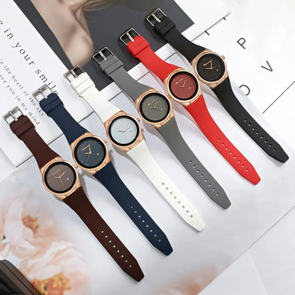 Simple Fashion Quartz Watch Silicone Strap Student Watches Minimalist Casual Women's Calendar Quartz Wristwatch Reloj Mujer