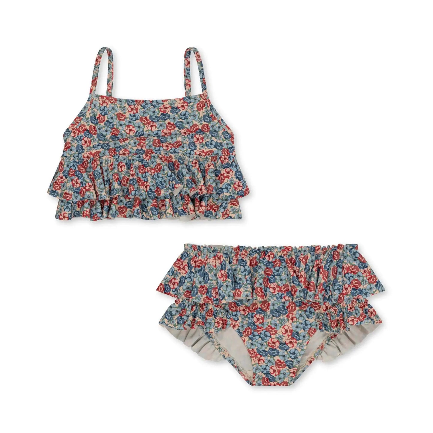 Cute Baby Girls Bikinis Set 2025 Summer Children Beach Wear Ruffle Kids Swimsuit Bathing Suit Printed Swimwear Monokini