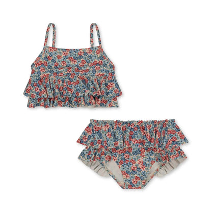 Cute Baby Girls Bikinis Set 2025 Summer Children Beach Wear Ruffle Kids Swimsuit Bathing Suit Printed Swimwear Monokini