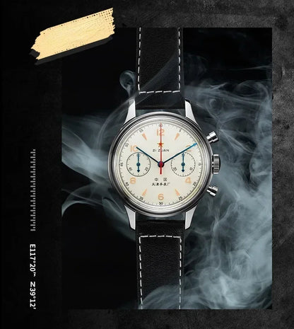 Men's watches 1963 pilot watch 42mm waterproof retro quartz chronograph