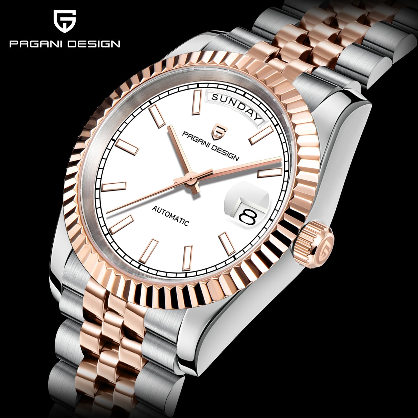 PAGANI DESIGN Watches Pure White Dial Mechanical Watch For Men 2025 New Luxury Sapphire Crystal Automatic Stainless Steel Clock