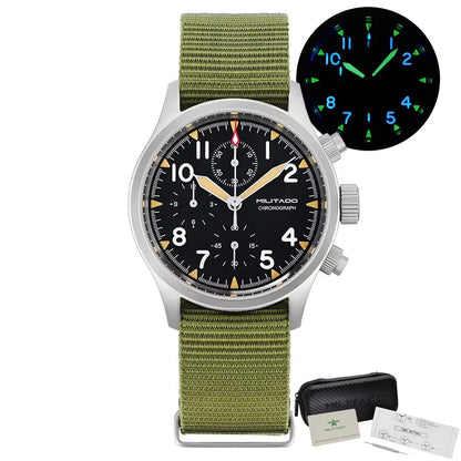 Militado ML1868KF 3 Dial Quartz Watch VK67 Sports Chronograph Watches Man Luminous Sapphire Glass 100M Waterproof 39Mm Watches