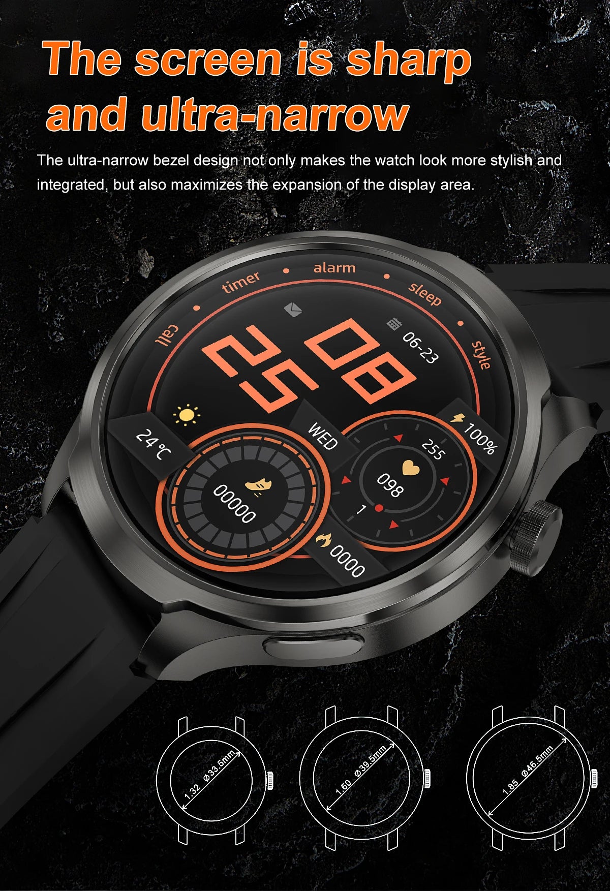 New 1.85"AMOLED NFC GPS Smart Watches For man IP68 Waterproof Blood Pressure Body Temperature Sport Fitness tracker Smart Watch