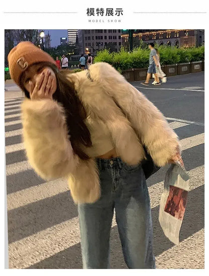 Faux Fur Coat Womens Clothing 2026 New Fashion Casual Imitation Fox Fur Coat Female  Short Loose Comfortable Winter Jacket