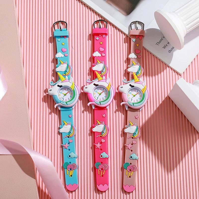 Carton Silicone Gift Watch for Boys and Girls Cute Colorful Lovely Kids Wristwatch