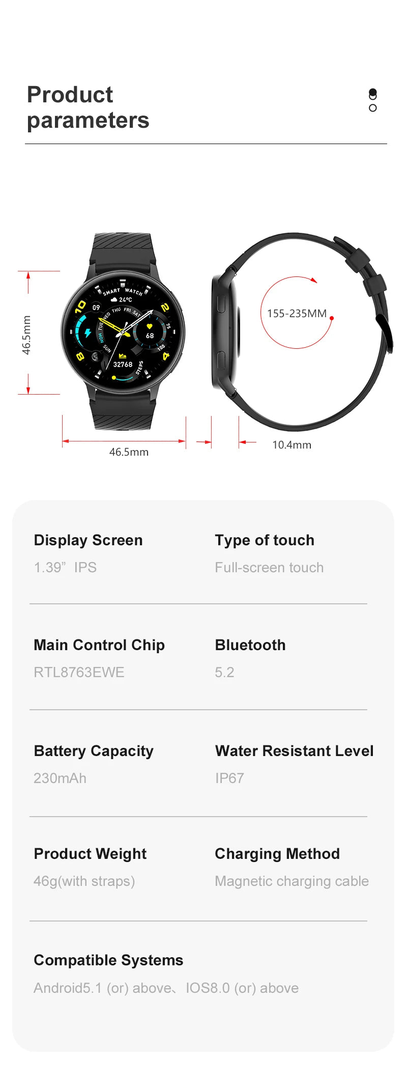 FOXBOX Smart watch Health Monitoring Sport Fitness Tracker Bluetooth Call Waterproof Men Women Luxury Smartwatch For IOS Android
