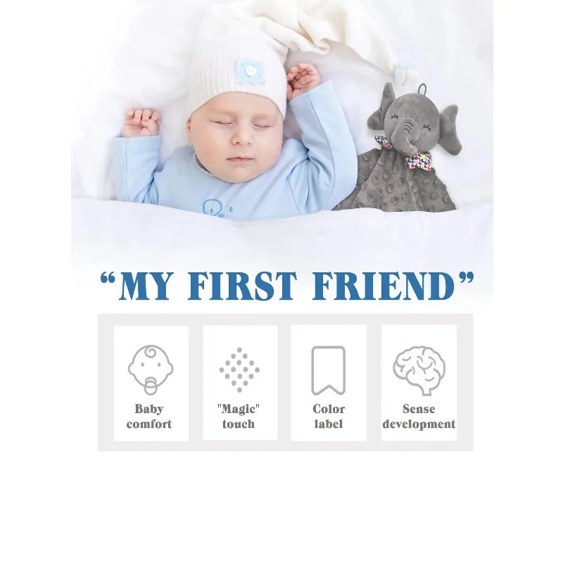 Elephant Baby Comforter Blanket Soft Appease Towel Baby Rattle Animals Toys Soothe Reassure Sleeping Towel Lathe HangingToddler