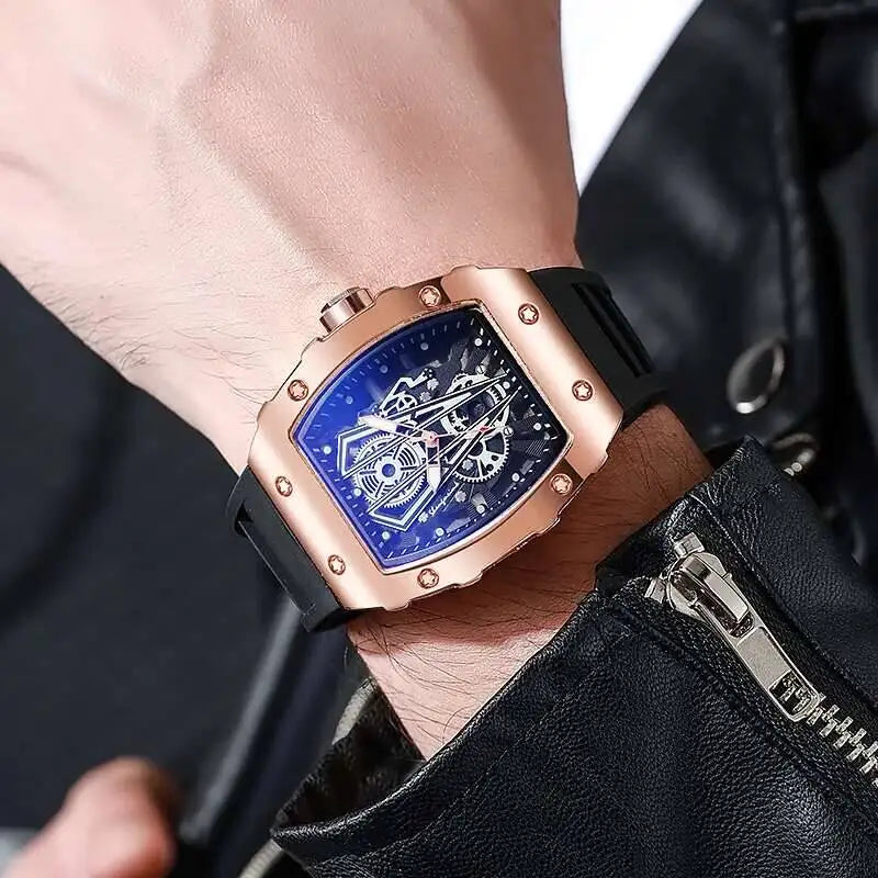 1/2PCS Fashion Men Watches Luxury Large Dial Quartz Watch Casual Silicone Band Men's Sports Watches Reloj Hombre（Without Box）
