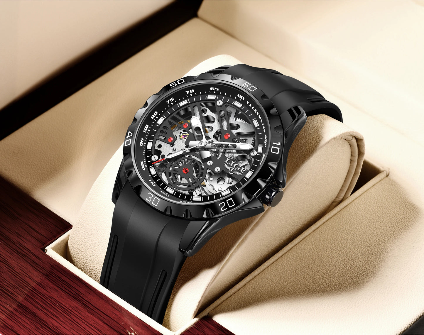 LIGE Top Luxury Automatic Watch For Men Mechanical Watches Men Sports Waterproof Stainless Steel Men Watch Reloj Hombre
