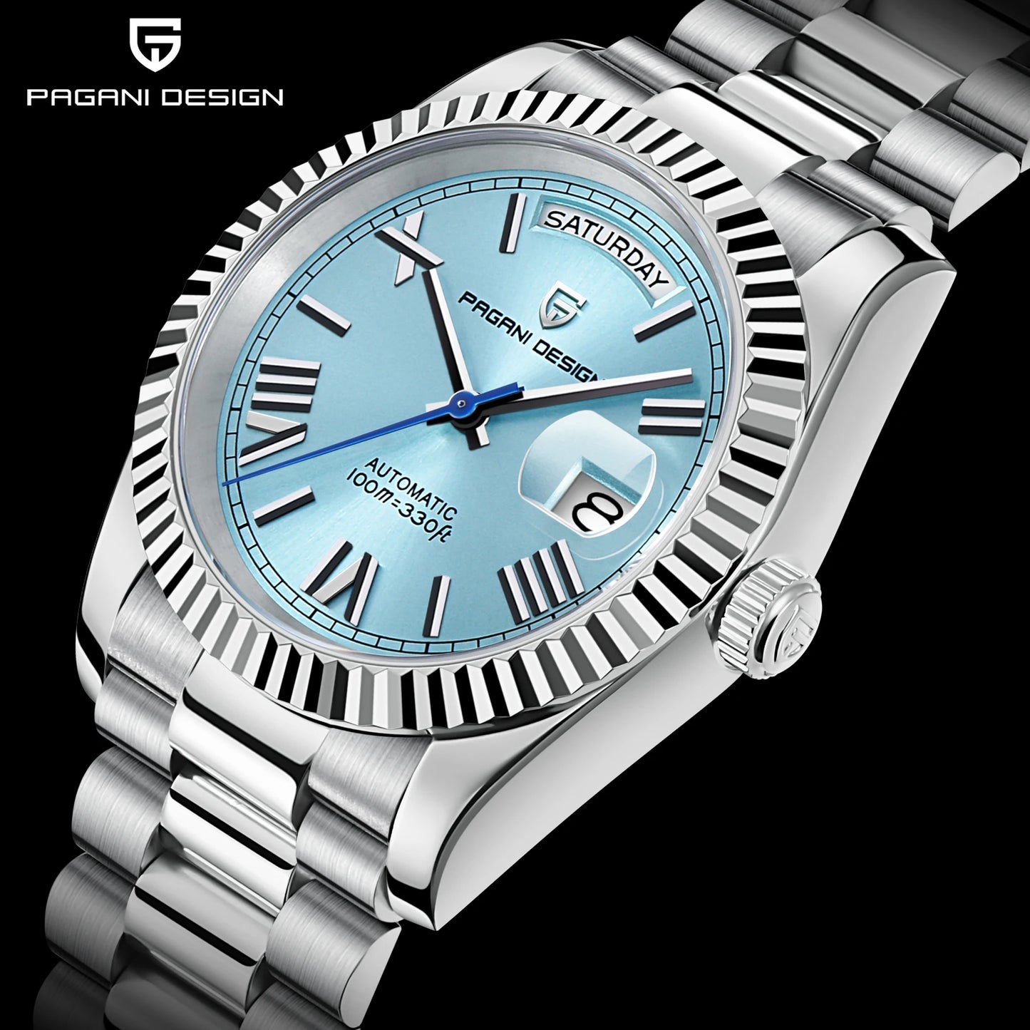 PAGANI DESIGN Watches Pure White Dial Mechanical Watch For Men 2025 New Luxury Sapphire Crystal Automatic Stainless Steel Clock
