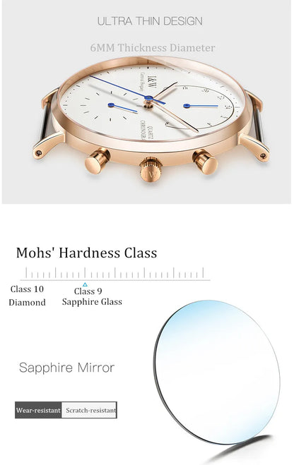 Carnival Brand Luxury Watches for Man Fashion Waterproof Rose Gold Silver Military Clock Men Quartz Wristwatches Reloj Hombre