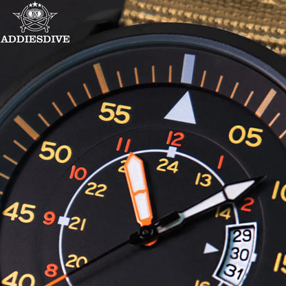ADDIESDIVE Men's Luxury Watches Nylon Strap reloj hombre Luminous 50M Waterproof Date Quartz Wristwatch Relog Reloj Hombre