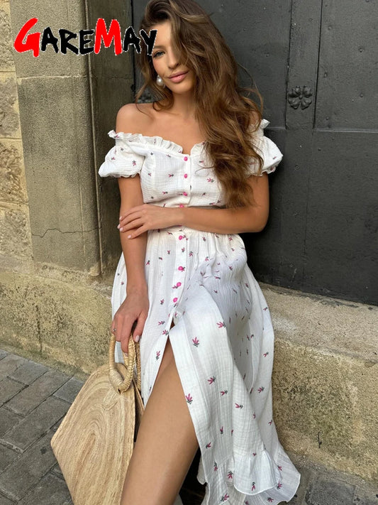 Elegant Women's Summer Cotton 100% Dress Vintage Light Midi Muslim Dresses Beautiful Long  Casual  White Dress for Women 2026