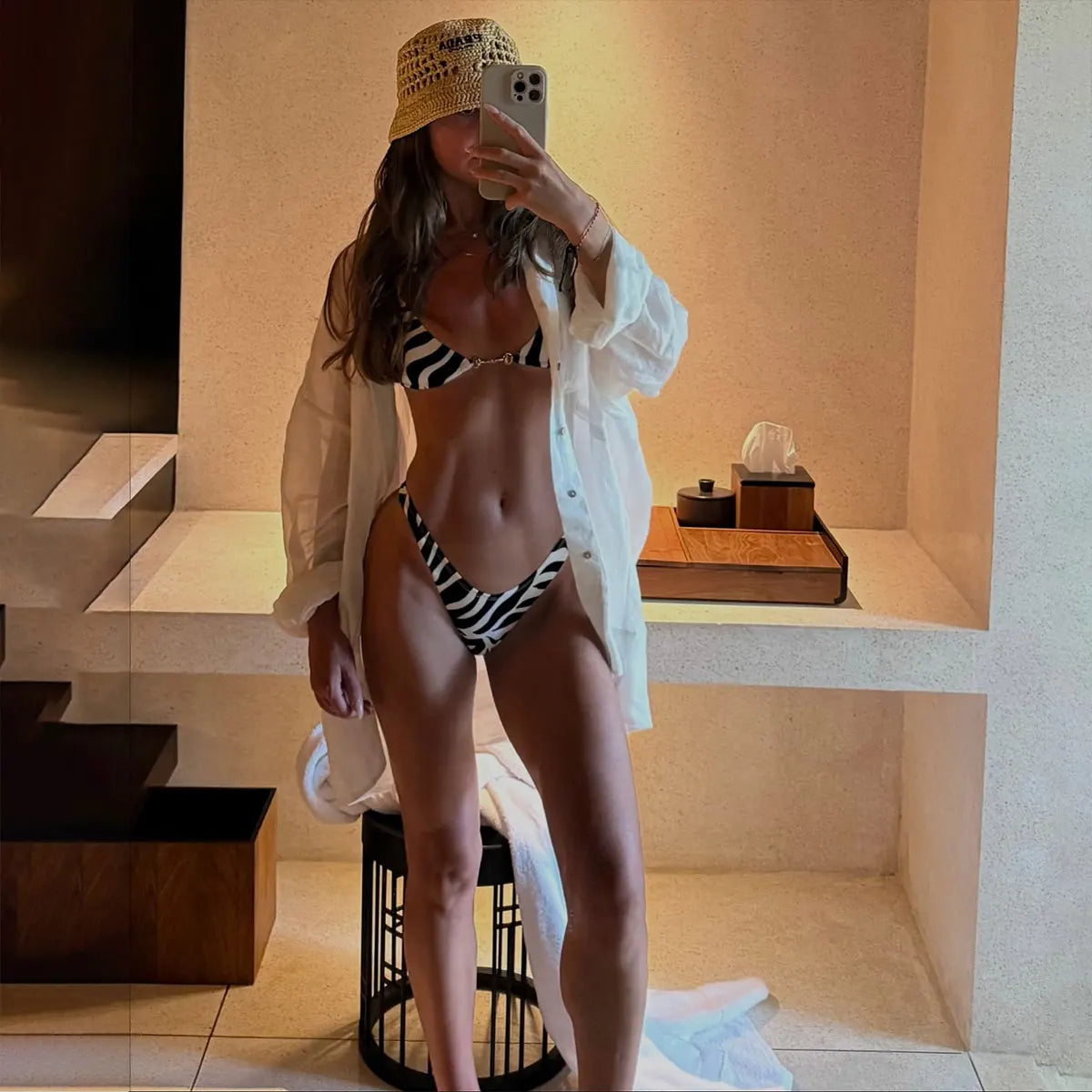 Sexy Swimsuit Bikini Women Leopard Print Swimwear Gold Ring High Leg Two Piece Bathing Suit Strappy Beachwear Biquini