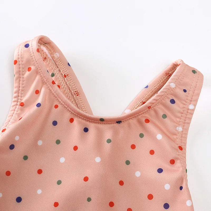 Girls Cute Backless Floral One-piece Swimsuit Baby Bikini Swimwear with hat Sun-proof Beach Vacation Toddlers Kids Chic Swimsuit