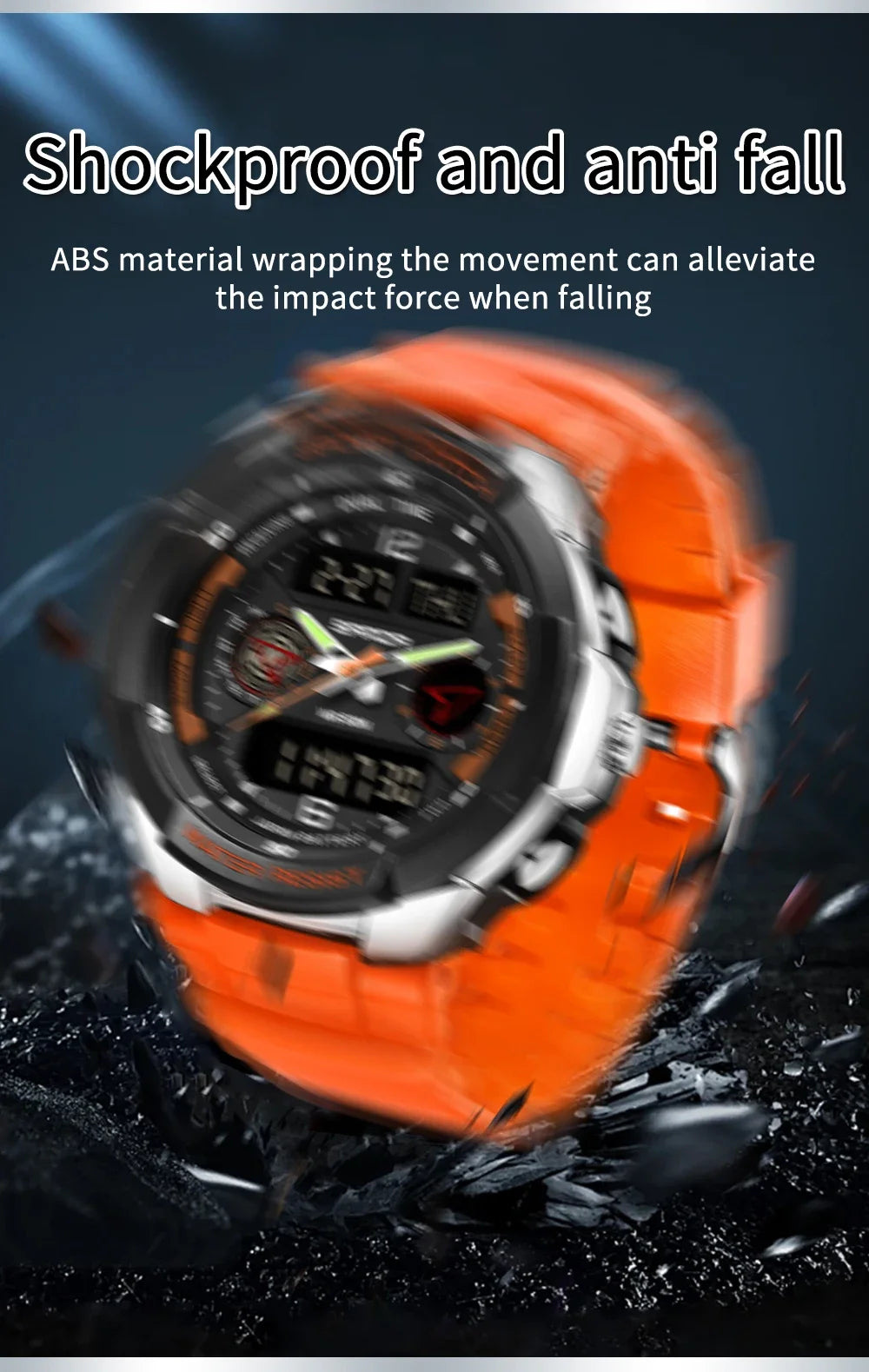 SANDA 6197 Top Class Men's Korean Student Electronic Watch Sports Multi functional Alarm Clock Waterproof Men's Watches 2024