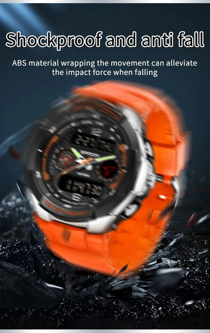 SANDA 6197 Top Class Men's Korean Student Electronic Watch Sports Multi functional Alarm Clock Waterproof Men's Watches 2024
