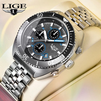 LIGE New Business Luxury Watches Men Top Quality Fashion Quartz Wristwatches Male 30M Waterproof Casual Mens Watch Gifts Reloj