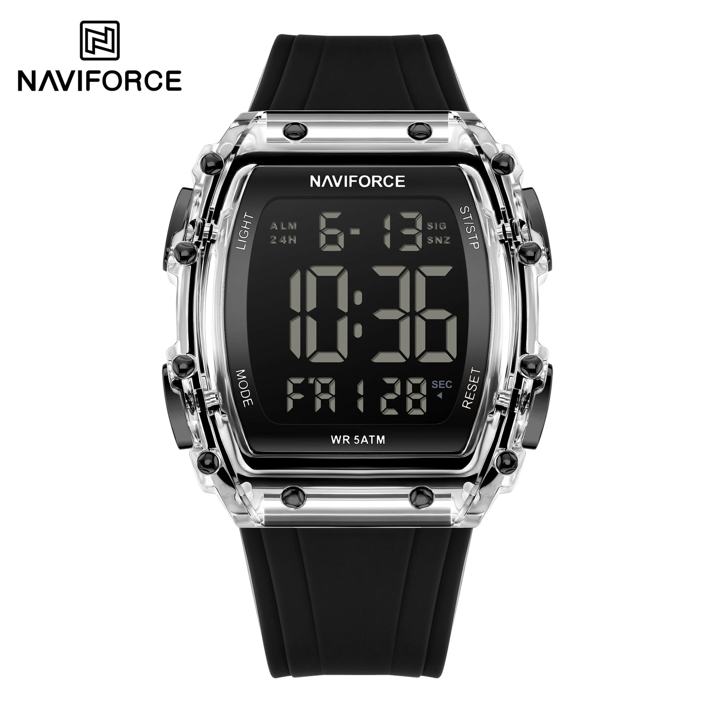 NAVIFORCE Fashion Student Watches Electronic LED Digital Watch for Men Watch Waterproof Sport Multifunctional Alarm Clock Man