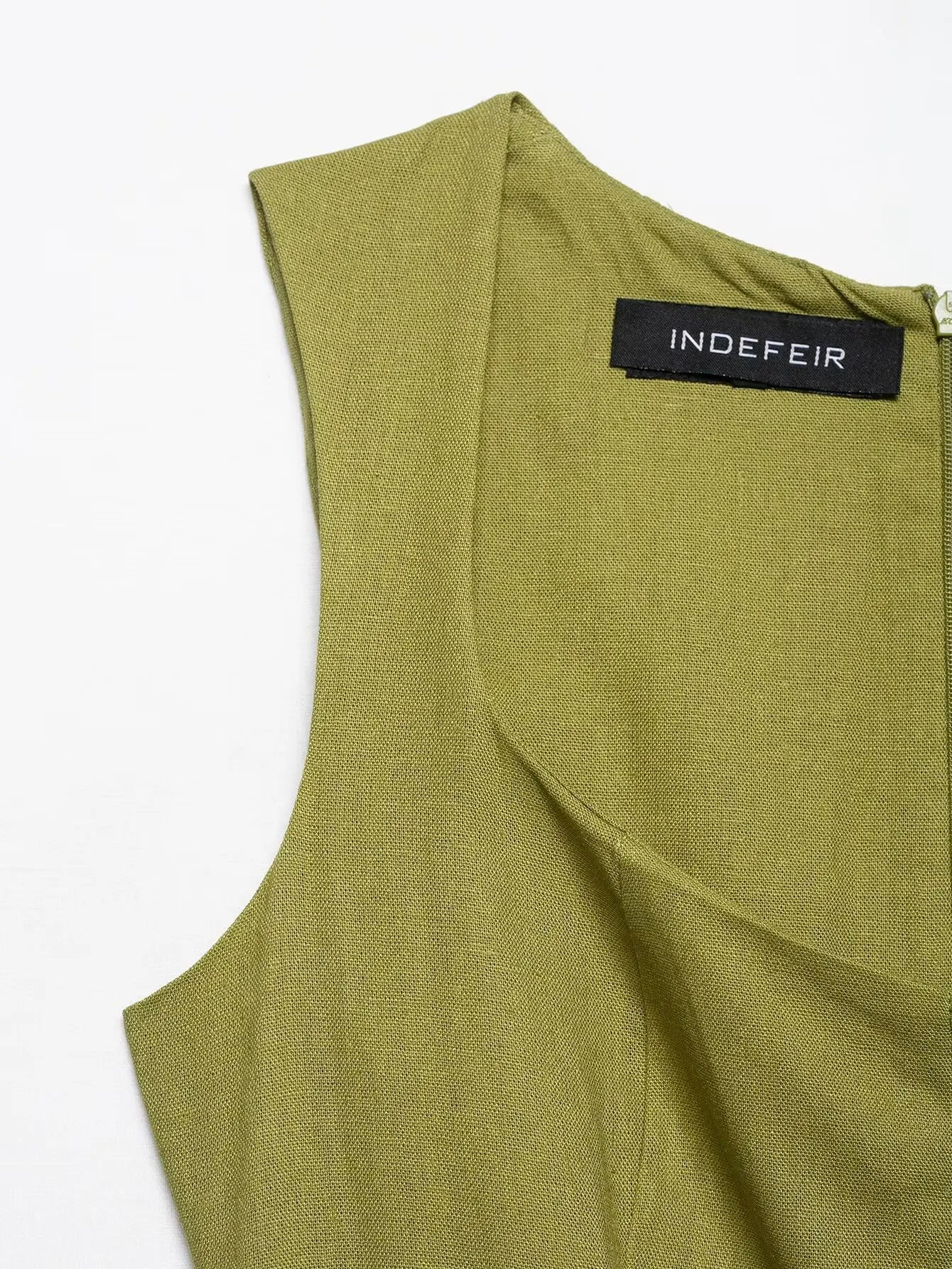 2025 Summer Elegant Dress Women Fashion Solid Square Collar Sleeveless Single Breasted Dress Ladies Vacation Green Spilt Dresses
