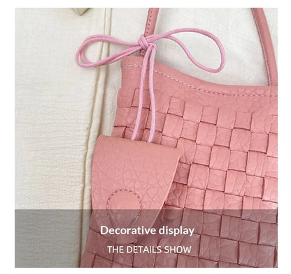 Women's Bag PU designer luxury bags woman 2026 Shoulder bags Fashion niche woven minimalist crossbody bag Wallet