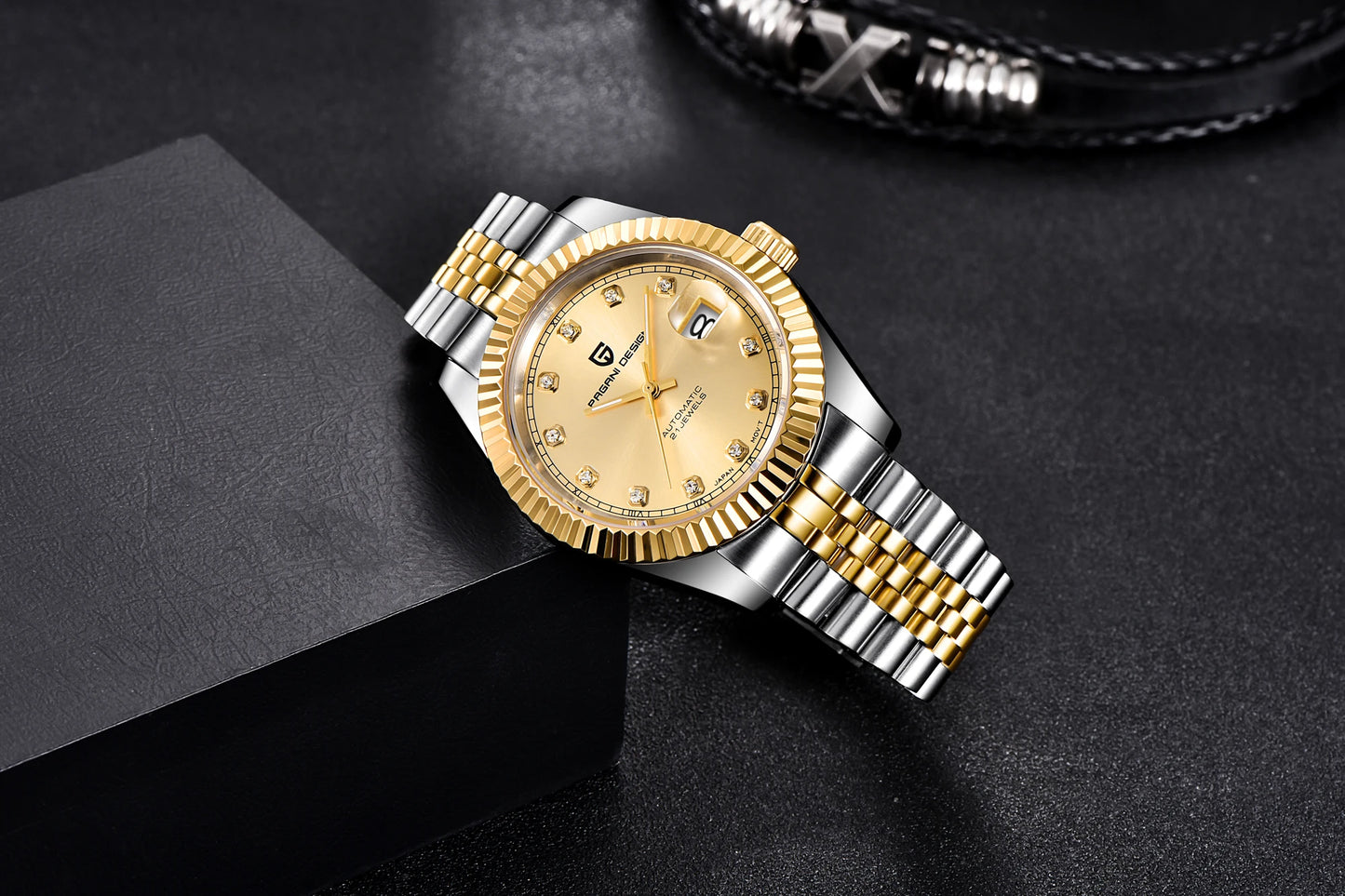 PAGANI DESIGN Watches Luxury Diamond Dial Mechanical Watch For Men Top NH35 Movt Sapphire Glass Stainless Steel Waterproof Watch